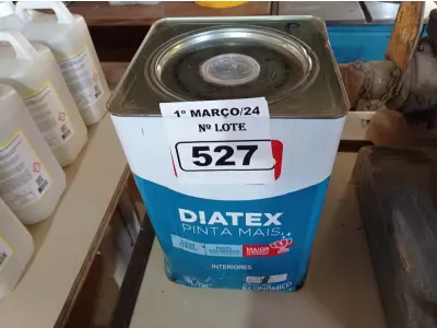 LOTE 527 - 01 LATA DE TINTA IQUINE DIATEX PINTA MAIS 18L FOSCO BASE “P”. (NO ESTADO) ATENÇÃO! FAZER A VISITAÇÃO ANTES DE ARREMATAR, NÃO SABEMOS SE FUNCIONA. LEILÃO NÃO TEM GARANTIA E NEM DEVOLUÇÃO, SUJEITO A POSSÍVEIS AVARIAS VISÍVEIS/OCULTAS E/OU AUSÊNCIA DE COMPONENTES.