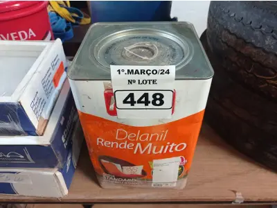 LOTE 448 - 01 LATA DE TINTA IQUINE DELANIL RENDE MUITO 18L FOSCO BASE “C”. (NO ESTADO) ATENÇÃO! FAZER A VISITAÇÃO ANTES DE ARREMATAR, NÃO SABEMOS SE FUNCIONA. LEILÃO NÃO TEM GARANTIA E NEM DEVOLUÇÃO, SUJEITO A POSSÍVEIS AVARIAS VISÍVEIS/OCULTAS E/OU AUSÊNCIA DE COMPONENTES.