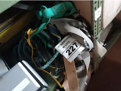 LOTE 227 - 05 CINTOS DE SEGURANÇA NO TRABALHO. (NO ESTADO) ATENÇÃO! FAZER A VISITAÇÃO ANTES DE ARREMATAR, NÃO SABEMOS SE FUNCIONA. LEILÃO NÃO TEM GARANTIA E NEM DEVOLUÇÃO, SUJEITO A POSSÍVEIS AVARIAS VISÍVEIS/OCULTAS E/OU AUSÊNCIA DE COMPONENTES.