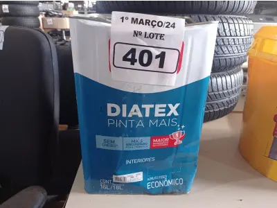 LOTE 401 - 01 LATA DE TINTA IQUINE DIATEX PINTA MAIS 18L FOSCO BASE “P”. (NO ESTADO) ATENÇÃO! FAZER A VISITAÇÃO ANTES DE ARREMATAR, NÃO SABEMOS SE FUNCIONA. LEILÃO NÃO TEM GARANTIA E NEM DEVOLUÇÃO, SUJEITO A POSSÍVEIS AVARIAS VISÍVEIS/OCULTAS E/OU AUSÊNCIA DE COMPONENTES.
