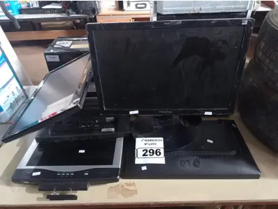 LOTE 296 - 07 MONITORES MARCAS E MODELOS DIVERSOS PARA RETIRADA DE PEÇAS. (NO ESTADO) ATENÇÃO! FAZER A VISITAÇÃO ANTES DE ARREMATAR, NÃO SABEMOS SE FUNCIONA. LEILÃO NÃO TEM GARANTIA E NEM DEVOLUÇÃO, SUJEITO A POSSÍVEIS AVARIAS VISÍVEIS/OCULTAS E/OU AUSÊNCIA DE COMPONENTES.