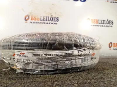 LOTE 270 - 01 ROLO DE CABO FLEXÍVEL 100M 1X10MM NA COR PRETA (NOVO). (NO ESTADO) ATENÇÃO! FAZER A VISITAÇÃO ANTES DE ARREMATAR, NÃO SABEMOS SE FUNCIONA. LEILÃO NÃO TEM GARANTIA E NEM DEVOLUÇÃO, SUJEITO A POSSÍVEIS AVARIAS VISÍVEIS/OCULTAS E/OU AUSÊNCIA DE COMPONENTES.