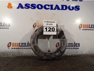 LOTE 120 - 01 ROLO DE CABO FLEXÍVEL 100M 1X4MM NA COR PRETA(NOVO). (NO ESTADO) ATENÇÃO! FAZER A VISITAÇÃO ANTES DE ARREMATAR, NÃO SABEMOS SE FUNCIONA. LEILÃO NÃO TEM GARANTIA E NEM DEVOLUÇÃO, SUJEITO A POSSÍVEIS AVARIAS VISÍVEIS/OCULTAS E/OU AUSÊNCIA DE COMPONENTES.
