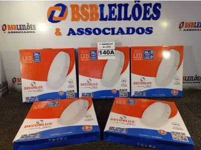 LOTE 140 - 05 LUMINÁRIAS DE SOBREPOR 220V CIRCULAR 24W LED 1,400 LUMENS MARCA DECORLUX.(NOVO) (NO ESTADO) ATENÇÃO! FAZER A VISITAÇÃO ANTES DE ARREMATAR, NÃO SABEMOS SE FUNCIONA. LEILÃO NÃO TEM GARANTIA E NEM DEVOLUÇÃO, SUJEITO A POSSÍVEIS AVARIAS VISÍVEIS/OCULTAS E/OU AUSÊNCIA DE COMPONENTES.