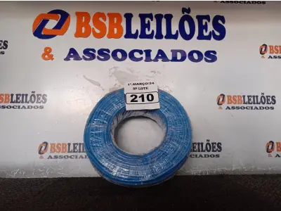 LOTE 210 - 01 ROLO DE CABO FLEXÍVEL 100M 1X10MM NA COR AZUL (NOVO). (NO ESTADO) ATENÇÃO! FAZER A VISITAÇÃO ANTES DE ARREMATAR, NÃO SABEMOS SE FUNCIONA. LEILÃO NÃO TEM GARANTIA E NEM DEVOLUÇÃO, SUJEITO A POSSÍVEIS AVARIAS VISÍVEIS/OCULTAS E/OU AUSÊNCIA DE COMPONENTES.