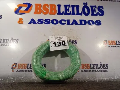 LOTE 130 - 01 ROLO DE CABO FLEXÍVEL 100M 1X4MM NA COR VERDE(NOVO). (NO ESTADO) ATENÇÃO! FAZER A VISITAÇÃO ANTES DE ARREMATAR, NÃO SABEMOS SE FUNCIONA. LEILÃO NÃO TEM GARANTIA E NEM DEVOLUÇÃO, SUJEITO A POSSÍVEIS AVARIAS VISÍVEIS/OCULTAS E/OU AUSÊNCIA DE COMPONENTES.