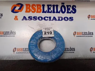 LOTE 210 - 01 ROLO DE CABO FLEXÍVEL 100M 1X10MM NA COR AZUL (NOVO). (NO ESTADO) ATENÇÃO! FAZER A VISITAÇÃO ANTES DE ARREMATAR, NÃO SABEMOS SE FUNCIONA. LEILÃO NÃO TEM GARANTIA E NEM DEVOLUÇÃO, SUJEITO A POSSÍVEIS AVARIAS VISÍVEIS/OCULTAS E/OU AUSÊNCIA DE COMPONENTES.