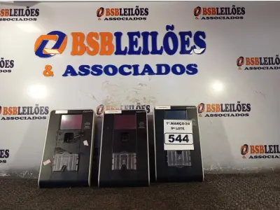 LOTE 544 - 03 RELÓGIOS DE PONTO DIGITAL. (NO ESTADO) ATENÇÃO! FAZER A VISITAÇÃO ANTES DE ARREMATAR, NÃO SABEMOS SE FUNCIONA. LEILÃO NÃO TEM GARANTIA E NEM DEVOLUÇÃO, SUJEITO A POSSÍVEIS AVARIAS VISÍVEIS/OCULTAS E/OU AUSÊNCIA DE COMPONENTES.