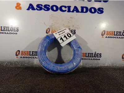 LOTE 110 - 01 ROLO DE CABO FLEXÍVEL 100M 1X4MM NA COR AZUL(NOVO). (NO ESTADO) ATENÇÃO! FAZER A VISITAÇÃO ANTES DE ARREMATAR, NÃO SABEMOS SE FUNCIONA. LEILÃO NÃO TEM GARANTIA E NEM DEVOLUÇÃO, SUJEITO A POSSÍVEIS AVARIAS VISÍVEIS/OCULTAS E/OU AUSÊNCIA DE COMPONENTES.