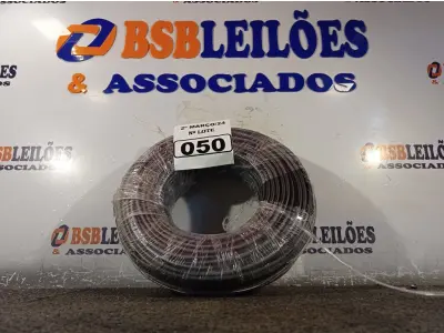 LOTE 050 - 01 ROLO DE CABO FLEXÍVEL 100M 1X10MM NA COR PRETA(NOVO). (NO ESTADO) ATENÇÃO! FAZER A VISITAÇÃO ANTES DE ARREMATAR, NÃO SABEMOS SE FUNCIONA. LEILÃO NÃO TEM GARANTIA E NEM DEVOLUÇÃO, SUJEITO A POSSÍVEIS AVARIAS VISÍVEIS/OCULTAS E/OU AUSÊNCIA DE COMPONENTES.