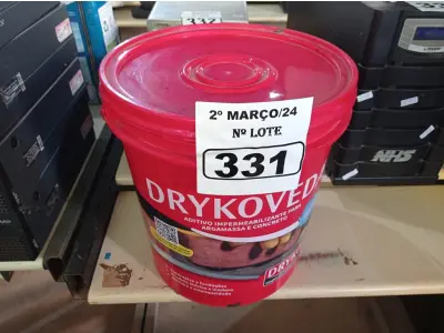 LOTE 331 - 01 BALDE DE DRYKOVEDA, ADITIVO IMPERMEABILIZANTE PARA CONCRETO E ARGAMASSA. (NO ESTADO) ATENÇÃO! FAZER A VISITAÇÃO ANTES DE ARREMATAR, NÃO SABEMOS SE FUNCIONA. LEILÃO NÃO TEM GARANTIA E NEM DEVOLUÇÃO, SUJEITO A POSSÍVEIS AVARIAS VISÍVEIS/OCULTAS E/OU AUSÊNCIA DE COMPONENTES.