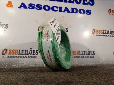LOTE 260 - 01 ROLO DE CABO FLEXÍVEL 100M 1X2,5MM NA COR VERDE(NOVO). (NO ESTADO) ATENÇÃO! FAZER A VISITAÇÃO ANTES DE ARREMATAR, NÃO SABEMOS SE FUNCIONA. LEILÃO NÃO TEM GARANTIA E NEM DEVOLUÇÃO, SUJEITO A POSSÍVEIS AVARIAS VISÍVEIS/OCULTAS E/OU AUSÊNCIA DE COMPONENTES.