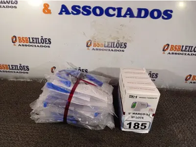 LOTE 185 - 10 MÁSCARAS DE PROTEÇÃO E 05 TERMÔMETROS DIGITAIS. (NO ESTADO) ATENÇÃO! FAZER A VISITAÇÃO ANTES DE ARREMATAR, NÃO SABEMOS SE FUNCIONA. LEILÃO NÃO TEM GARANTIA E NEM DEVOLUÇÃO, SUJEITO A POSSÍVEIS AVARIAS VISÍVEIS/OCULTAS E/OU AUSÊNCIA DE COMPONENTES.