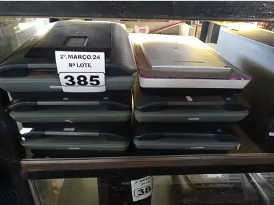 LOTE 385 - 05 SCANNERS MARCAS E MODELOS DIVERSOS. (NO ESTADO) ATENÇÃO! FAZER A VISITAÇÃO ANTES DE ARREMATAR, NÃO SABEMOS SE FUNCIONA. LEILÃO NÃO TEM GARANTIA E NEM DEVOLUÇÃO, SUJEITO A POSSÍVEIS AVARIAS VISÍVEIS/OCULTAS E/OU AUSÊNCIA DE COMPONENTES.