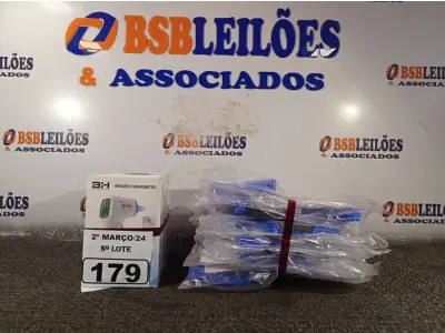 LOTE 179 - 10 MÁSCARAS DE PROTEÇÃO E 05 TERMÔMETROS DIGITAIS. (NO ESTADO) ATENÇÃO! FAZER A VISITAÇÃO ANTES DE ARREMATAR, NÃO SABEMOS SE FUNCIONA. LEILÃO NÃO TEM GARANTIA E NEM DEVOLUÇÃO, SUJEITO A POSSÍVEIS AVARIAS VISÍVEIS/OCULTAS E/OU AUSÊNCIA DE COMPONENTES.