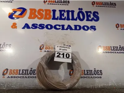 LOTE 210 - 01 ROLO DE CABO FLEXÍVEL 100M 1X2,5MM NA COR CINZA(NOVO). (NO ESTADO) ATENÇÃO! FAZER A VISITAÇÃO ANTES DE ARREMATAR, NÃO SABEMOS SE FUNCIONA. LEILÃO NÃO TEM GARANTIA E NEM DEVOLUÇÃO, SUJEITO A POSSÍVEIS AVARIAS VISÍVEIS/OCULTAS E/OU AUSÊNCIA DE COMPONENTES.