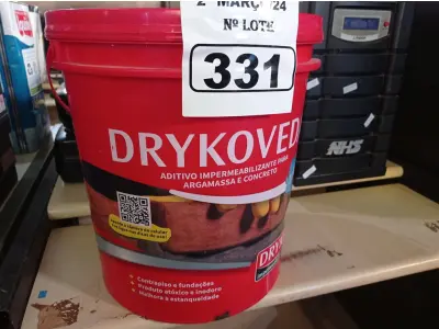 LOTE 331 - 01 BALDE DE DRYKOVEDA, ADITIVO IMPERMEABILIZANTE PARA CONCRETO E ARGAMASSA. (NO ESTADO) ATENÇÃO! FAZER A VISITAÇÃO ANTES DE ARREMATAR, NÃO SABEMOS SE FUNCIONA. LEILÃO NÃO TEM GARANTIA E NEM DEVOLUÇÃO, SUJEITO A POSSÍVEIS AVARIAS VISÍVEIS/OCULTAS E/OU AUSÊNCIA DE COMPONENTES.
