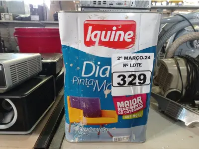 LOTE 329 - 01 LATA DE TINTA IQUINE DIATEX PINTA MAIS 18L FOSCO AVELUDADO NA COR CAMARÃO. (NO ESTADO) ATENÇÃO! FAZER A VISITAÇÃO ANTES DE ARREMATAR, NÃO SABEMOS SE FUNCIONA. LEILÃO NÃO TEM GARANTIA E NEM DEVOLUÇÃO, SUJEITO A POSSÍVEIS AVARIAS VISÍVEIS/OCULTAS E/OU AUSÊNCIA DE COMPONENTES.