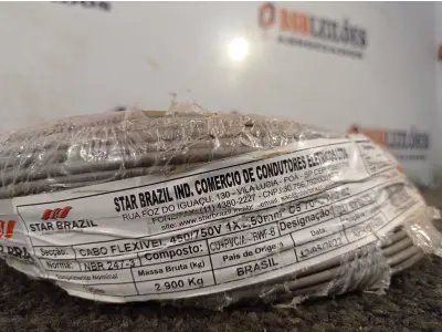 LOTE 230 - 01 ROLO DE CABO FLEXÍVEL 100M 1X2,5MM NA COR CINZA(NOVO). (NO ESTADO) ATENÇÃO! FAZER A VISITAÇÃO ANTES DE ARREMATAR, NÃO SABEMOS SE FUNCIONA. LEILÃO NÃO TEM GARANTIA E NEM DEVOLUÇÃO, SUJEITO A POSSÍVEIS AVARIAS VISÍVEIS/OCULTAS E/OU AUSÊNCIA DE COMPONENTES.