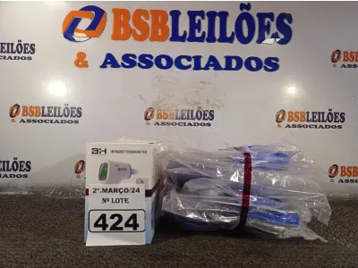 LOTE 424 - 10 MÁSCARAS DE PROTEÇÃO E 05 TERMÔMETROS DIGITAIS. (NO ESTADO) ATENÇÃO! FAZER A VISITAÇÃO ANTES DE ARREMATAR, NÃO SABEMOS SE FUNCIONA. LEILÃO NÃO TEM GARANTIA E NEM DEVOLUÇÃO, SUJEITO A POSSÍVEIS AVARIAS VISÍVEIS/OCULTAS E/OU AUSÊNCIA DE COMPONENTES.