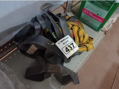 LOTE 437 - 05 CINTOS DE SEGURANÇA NO TRABALHO. (NO ESTADO) ATENÇÃO! FAZER A VISITAÇÃO ANTES DE ARREMATAR, NÃO SABEMOS SE FUNCIONA. LEILÃO NÃO TEM GARANTIA E NEM DEVOLUÇÃO, SUJEITO A POSSÍVEIS AVARIAS VISÍVEIS/OCULTAS E/OU AUSÊNCIA DE COMPONENTES.