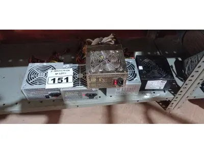 LOTE 151 - 05 FONTES PARA PC MARCAS E MODELOS DIVERSOS. (NO ESTADO) ATENÇÃO! FAZER A VISITAÇÃO ANTES DE ARREMATAR, NÃO SABEMOS SE FUNCIONA. LEILÃO NÃO TEM GARANTIA E NEM DEVOLUÇÃO, SUJEITO A POSSÍVEIS AVARIAS VISÍVEIS/OCULTAS E/OU AUSÊNCIA DE COMPONENTES.