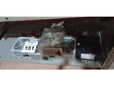 LOTE 151 - 05 FONTES PARA PC MARCAS E MODELOS DIVERSOS. (NO ESTADO) ATENÇÃO! FAZER A VISITAÇÃO ANTES DE ARREMATAR, NÃO SABEMOS SE FUNCIONA. LEILÃO NÃO TEM GARANTIA E NEM DEVOLUÇÃO, SUJEITO A POSSÍVEIS AVARIAS VISÍVEIS/OCULTAS E/OU AUSÊNCIA DE COMPONENTES.