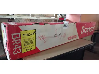 LOTE 092 - 01 ROÇADEIRA A GASOLINA BRANCO BR43G. (NOVA) (NO ESTADO) ATENÇÃO! FAZER A VISITAÇÃO ANTES DE ARREMATAR, NÃO SABEMOS SE FUNCIONA. LEILÃO NÃO TEM GARANTIA E NEM DEVOLUÇÃO, SUJEITO A POSSÍVEIS AVARIAS VISÍVEIS/OCULTAS E/OU AUSÊNCIA DE COMPONENTES.