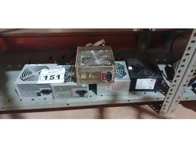 LOTE 151 - 05 FONTES PARA PC MARCAS E MODELOS DIVERSOS. (NO ESTADO) ATENÇÃO! FAZER A VISITAÇÃO ANTES DE ARREMATAR, NÃO SABEMOS SE FUNCIONA. LEILÃO NÃO TEM GARANTIA E NEM DEVOLUÇÃO, SUJEITO A POSSÍVEIS AVARIAS VISÍVEIS/OCULTAS E/OU AUSÊNCIA DE COMPONENTES.