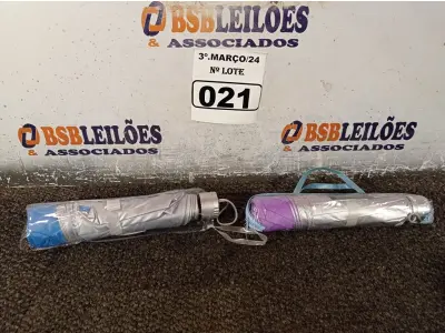 LOTE 021 - 02 GUARDA-CHUVAS PEQUENOS. (NO ESTADO) ATENÇÃO! FAZER A VISITAÇÃO ANTES DE ARREMATAR, NÃO SABEMOS SE FUNCIONA. LEILÃO NÃO TEM GARANTIA E NEM DEVOLUÇÃO, SUJEITO A POSSÍVEIS AVARIAS VISÍVEIS/OCULTAS E/OU AUSÊNCIA DE COMPONENTES.