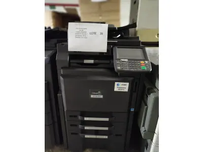 LOTE 016 - 01 MULTIFUNCIONAL MONO LASER_KYOCERA TASKALFA 3010I + GRAMPEADOR 50 FLS + GABINETE COM RODAS, 01 MULTIFUNCIONAL COLOR LASER_KYOCERA TASKALFA 4551CI + GRAMPEADOR 50 FLS + GABINETE COM RODAS (NO ESTADO)