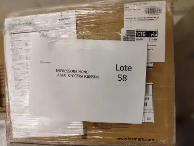 LOTE 058 - 02 MULTIFUNCIONAIS MONO LASER_KYOCERA M3550IDN E 03 IMPRESSORAS MONO LASER_KYOCERA P3055DN. (NO ESTADO)