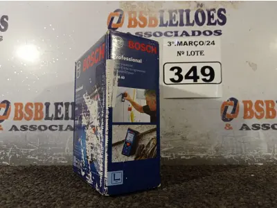 LOTE 349 - 01 TRENA A LASER GLM 40 MARCA BOSCH. (NOVO). (NO ESTADO) ATENÇÃO! FAZER A VISITAÇÃO ANTES DE ARREMATAR, NÃO SABEMOS SE FUNCIONA. LEILÃO NÃO TEM GARANTIA E NEM DEVOLUÇÃO, SUJEITO A POSSÍVEIS AVARIAS VISÍVEIS/OCULTAS E/OU AUSÊNCIA DE COMPONENTES.