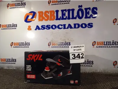 LOTE 342 - 01 PLAINA 3.14, MODELO1555 DE 550W DE POTÊNCIA E 220V MARCA SKIL. (NO ESTADO) ATENÇÃO! FAZER A VISITAÇÃO ANTES DE ARREMATAR, NÃO SABEMOS SE FUNCIONA. LEILÃO NÃO TEM GARANTIA E NEM DEVOLUÇÃO, SUJEITO A POSSÍVEIS AVARIAS VISÍVEIS/OCULTAS E/OU AUSÊNCIA DE COMPONENTES.