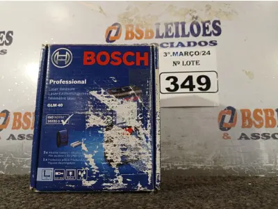 LOTE 349 - 01 TRENA A LASER GLM 40 MARCA BOSCH. (NOVO). (NO ESTADO) ATENÇÃO! FAZER A VISITAÇÃO ANTES DE ARREMATAR, NÃO SABEMOS SE FUNCIONA. LEILÃO NÃO TEM GARANTIA E NEM DEVOLUÇÃO, SUJEITO A POSSÍVEIS AVARIAS VISÍVEIS/OCULTAS E/OU AUSÊNCIA DE COMPONENTES.
