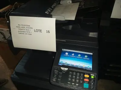 LOTE 016 - 01 MULTIFUNCIONAL MONO LASER_KYOCERA TASKALFA 3010I + GRAMPEADOR 50 FLS + GABINETE COM RODAS, 01 MULTIFUNCIONAL COLOR LASER_KYOCERA TASKALFA 4551CI + GRAMPEADOR 50 FLS + GABINETE COM RODAS (NO ESTADO)