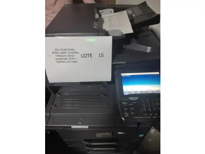 LOTE 015 - 03 MULTIFUNCIONAL MONO LASER_KYOCERA TASKALFA 3010I + GRAMPEADOR 50 FLS + GABINETE COM RODAS (NO ESTADO)