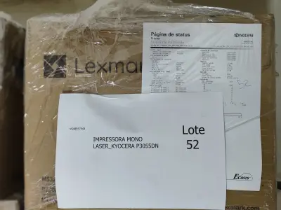 LOTE 052 - 10 IMPRESSORAS MONO LASER_KYOCERA P3055DN. (NO ESTADO)