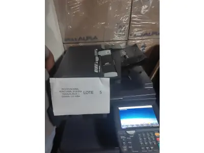 LOTE 005 - 01 MULTIFUNCIONAL MONO LASER_KYOCERA TASKALFA 3010I + GABINETE COM RODAS E 01 MULTIFUNCIONAL COLOR LASER_KYOCERA TASKALFA 4551CI + GRAMPEADOR 50 FLS + GABINETE COM RODAS (NO ESTADO)