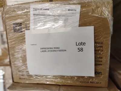 LOTE 058 - 02 MULTIFUNCIONAIS MONO LASER_KYOCERA M3550IDN E 03 IMPRESSORAS MONO LASER_KYOCERA P3055DN. (NO ESTADO)