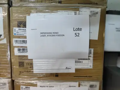 LOTE 052 - 10 IMPRESSORAS MONO LASER_KYOCERA P3055DN. (NO ESTADO)