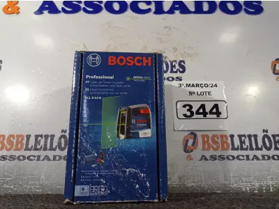 LOTE 344 - 01 LASER DE LINHAS CRUZADAS AUTONIVELANTE COM FAIXA VERDE MODELO:GLL2-12G MARCA BOSCH. (NO ESTADO) ATENÇÃO! FAZER A VISITAÇÃO ANTES DE ARREMATAR, NÃO SABEMOS SE FUNCIONA. LEILÃO NÃO TEM GARANTIA E NEM DEVOLUÇÃO, SUJEITO A POSSÍVEIS AVARIAS VISÍVEIS/OCULTAS E/OU AUSÊNCIA DE COMPONENTES.