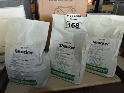 LOTE 168 - 15KG DE FUNGICIDA MICROBIOLÓGICO AGRIVALLE SHOCKER. (NO ESTADO) ATENÇÃO! FAZER A VISITAÇÃO ANTES DE ARREMATAR, NÃO SABEMOS SE FUNCIONA. LEILÃO NÃO TEM GARANTIA E NEM DEVOLUÇÃO, SUJEITO A POSSÍVEIS AVARIAS VISÍVEIS/OCULTAS E/OU AUSÊNCIA DE COMPONENTES.