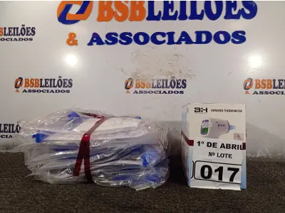 LOTE 017 - 10 MÁSCARAS DE PROTEÇÃO E 04 TERMÔMETROS DIGITAIS. (NO ESTADO) ATENÇÃO! FAZER A VISITAÇÃO ANTES DE ARREMATAR, NÃO SABEMOS SE FUNCIONA. LEILÃO NÃO TEM GARANTIA E NEM DEVOLUÇÃO, SUJEITO A POSSÍVEIS AVARIAS VISÍVEIS/OCULTAS E/OU AUSÊNCIA DE COMPONENTES.