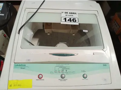 LOTE 146 - 01 LAVADORA ELETRÔNICA MARCA BRASTEMP 220V. (NO ESTADO) ATENÇÃO! FAZER A VISITAÇÃO ANTES DE ARREMATAR, NÃO SABEMOS SE FUNCIONA. LEILÃO NÃO TEM GARANTIA E NEM DEVOLUÇÃO, SUJEITO A POSSÍVEIS AVARIAS VISÍVEIS/OCULTAS E/OU AUSÊNCIA DE COMPONENTES.