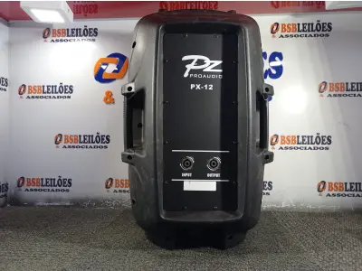 LOTE 208 - 01 CAIXA DE SOM PZ PROPASSIVE MODELO PX-12. (NO ESTADO) ATENÇÃO! FAZER A VISITAÇÃO ANTES DE ARREMATAR, NÃO SABEMOS SE FUNCIONA. LEILÃO NÃO TEM GARANTIA E NEM DEVOLUÇÃO, SUJEITO A POSSÍVEIS AVARIAS VISÍVEIS/OCULTAS E/OU AUSÊNCIA DE COMPONENTES.