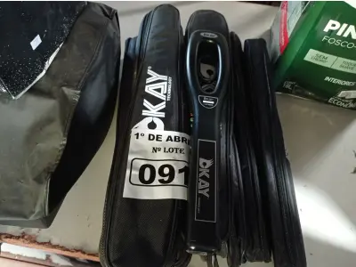 LOTE 091 - 10 DETECTORES DE METAIS. (NO ESTADO) ATENÇÃO! FAZER A VISITAÇÃO ANTES DE ARREMATAR, NÃO SABEMOS SE FUNCIONA. LEILÃO NÃO TEM GARANTIA E NEM DEVOLUÇÃO, SUJEITO A POSSÍVEIS AVARIAS VISÍVEIS/OCULTAS E/OU AUSÊNCIA DE COMPONENTES.