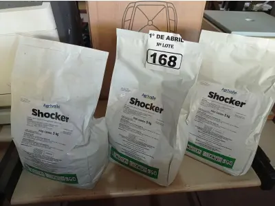 LOTE 168 - 15KG DE FUNGICIDA MICROBIOLÓGICO AGRIVALLE SHOCKER. (NO ESTADO) ATENÇÃO! FAZER A VISITAÇÃO ANTES DE ARREMATAR, NÃO SABEMOS SE FUNCIONA. LEILÃO NÃO TEM GARANTIA E NEM DEVOLUÇÃO, SUJEITO A POSSÍVEIS AVARIAS VISÍVEIS/OCULTAS E/OU AUSÊNCIA DE COMPONENTES.