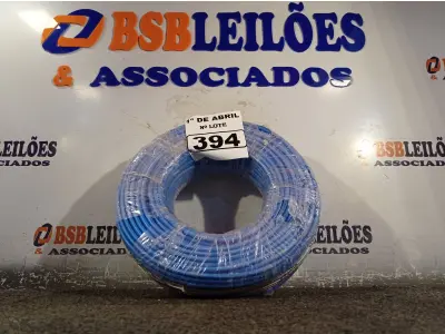 LOTE 394 - 01 ROLO DE CABO FLEXÍVEL 100M 10MM NA COR AZUL(NOVO). (NO ESTADO) ATENÇÃO! FAZER A VISITAÇÃO ANTES DE ARREMATAR, NÃO SABEMOS SE FUNCIONA. LEILÃO NÃO TEM GARANTIA E NEM DEVOLUÇÃO, SUJEITO A POSSÍVEIS AVARIAS VISÍVEIS/OCULTAS E/OU AUSÊNCIA DE COMPONENTES.
