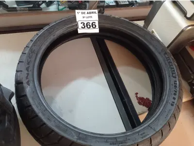LOTE 366 - 02 PNEUS DE MOTO USADOS 120/70/19 E 90/90/21. (NO ESTADO) ATENÇÃO! FAZER A VISITAÇÃO ANTES DE ARREMATAR, NÃO SABEMOS SE FUNCIONA. LEILÃO NÃO TEM GARANTIA E NEM DEVOLUÇÃO, SUJEITO A POSSÍVEIS AVARIAS VISÍVEIS/OCULTAS E/OU AUSÊNCIA DE COMPONENTES.